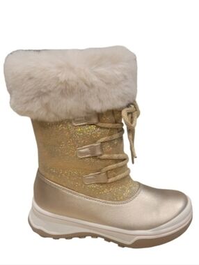 NEW! CALISTOGA Mettalic Gold Fur Top Winter Boots Girls 11.